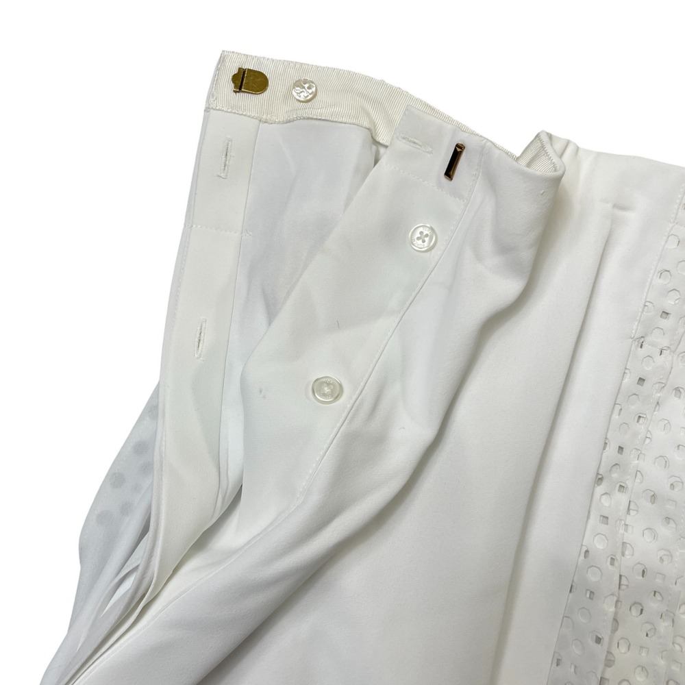 Tory‎ Burch 10 New w/Tags White 100% Polyester Carine Skirt Lined Pleated - Picture 7 of 8